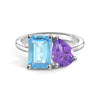 Toi et Moi Personalized Aquamarine Birthstone Anniversary Ring
