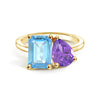 Toi et Moi Personalized Aquamarine Birthstone Anniversary Ring