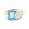 Toi et Moi Personalized Aquamarine Birthstone Anniversary Ring