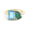 Toi et Moi Personalized Aquamarine Birthstone Anniversary Ring
