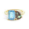 Toi et Moi Personalized Aquamarine Birthstone Anniversary Ring