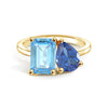 Toi et Moi Personalized Aquamarine Birthstone Anniversary Ring