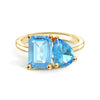 Toi et Moi Personalized Aquamarine Birthstone Anniversary Ring