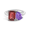 Toi et Moi Personalized Ruby Birthstone Anniversary Ring