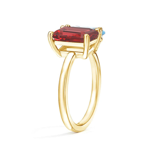 Toi et Moi Personalized Ruby Birthstone Anniversary Ring