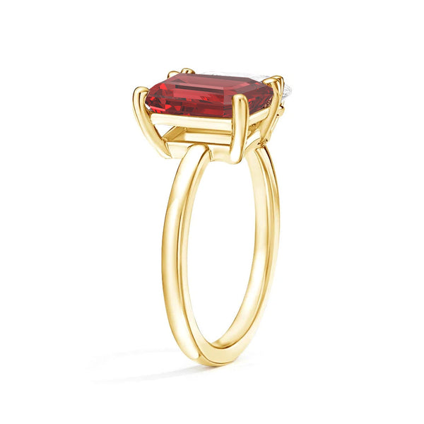 Toi et Moi Personalized Ruby Birthstone Anniversary Ring