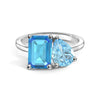 Toi et Moi Personalized Blue Topaz Birthstone Anniversary Ring