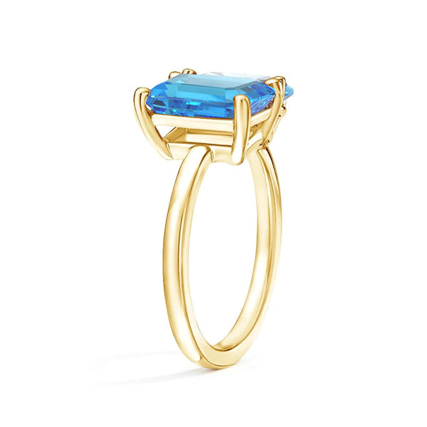 Toi et Moi Personalized Blue Topaz Birthstone Anniversary Ring