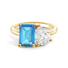 Toi et Moi Personalized Blue Topaz Birthstone Anniversary Ring