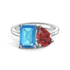 Toi et Moi Personalized Blue Topaz Birthstone Anniversary Ring