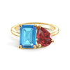 Toi et Moi Personalized Blue Topaz Birthstone Anniversary Ring