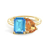 Toi et Moi Personalized Blue Topaz Birthstone Anniversary Ring