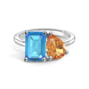 Toi et Moi Personalized Blue Topaz Birthstone Anniversary Ring