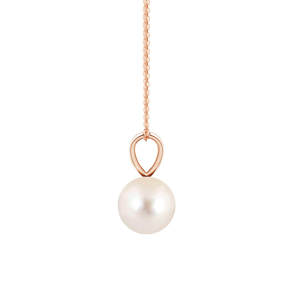 8mm Freshwater Cultured Pearl Solitaire V Bale Pendant