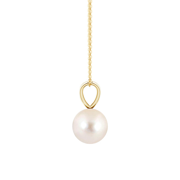 8mm Freshwater Cultured Pearl Solitaire V Bale Pendant