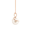 8mm Freshwater Cultured Pearl Spiral Pendant with Moissanite Accent