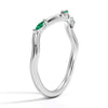 Willow Curved Lab Grown Emerald Band