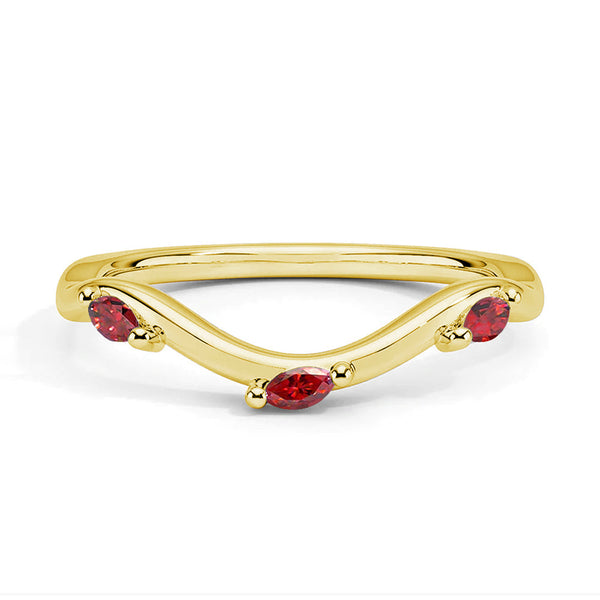 Willow Curved Lab Grown Ruby Band